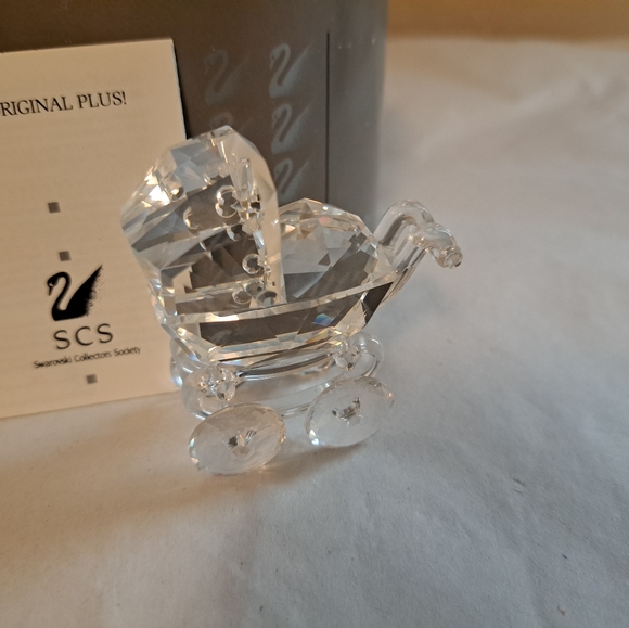 Swarovski vintage crystal Baby Carriage, Pram,  Buggy 199197 in box with COA - Picture 2 of 6